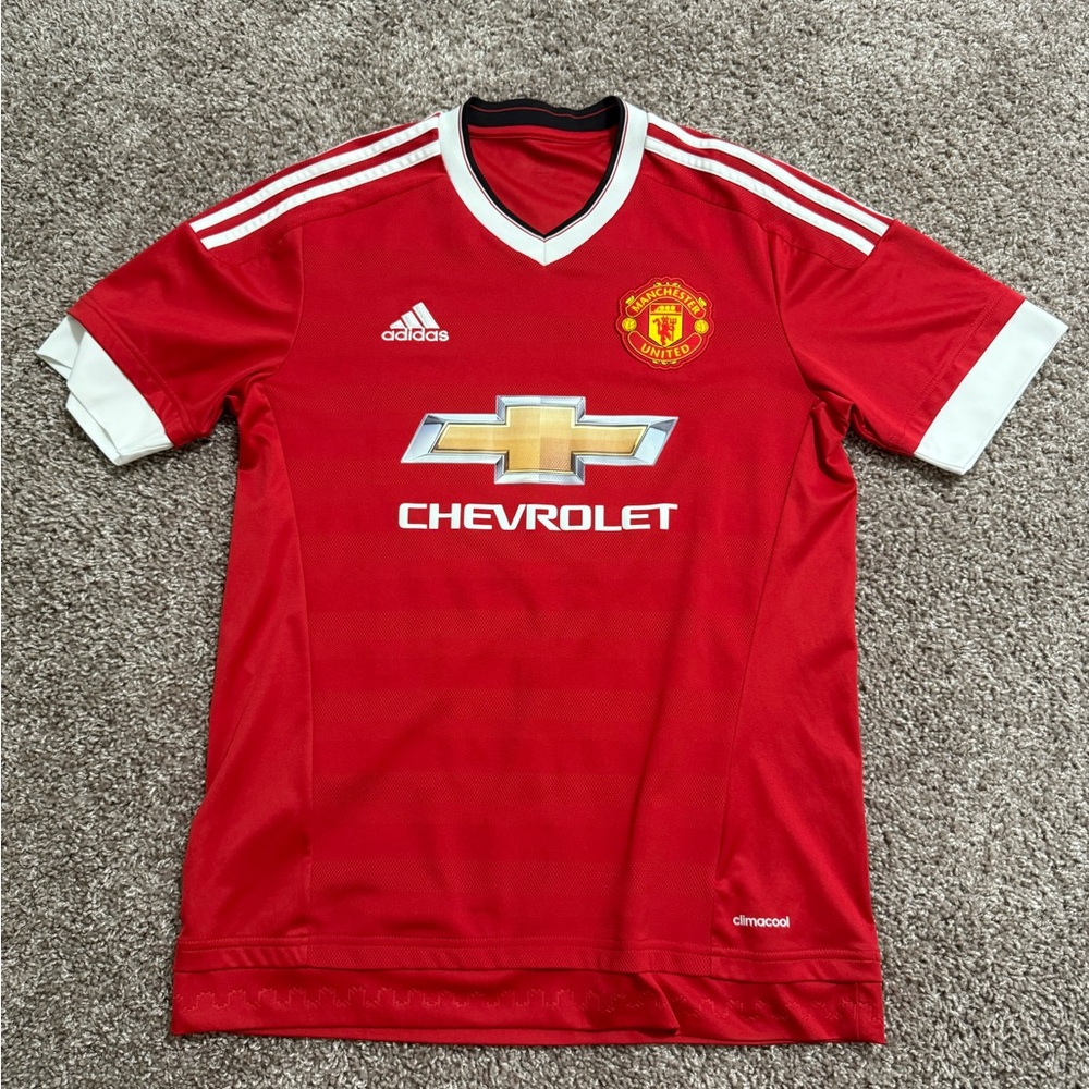 Adidas Red and White Manchester United Jersey 2015-2016